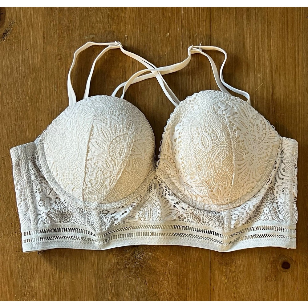 Victoria's Secret Very Sexy 36C Cream Lace Push-Up Underwire Multiway Bra